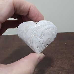 White Lace Agate Crystal Heart #A